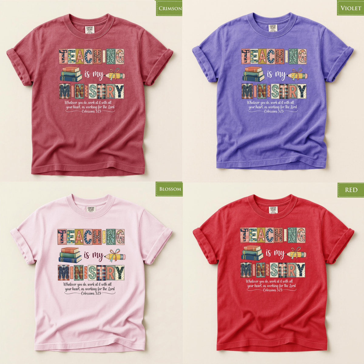 Comfort Colors® Teaching Is My Ministry Shirt, Christian Teacher Tee, Bible Verse Faith Gift