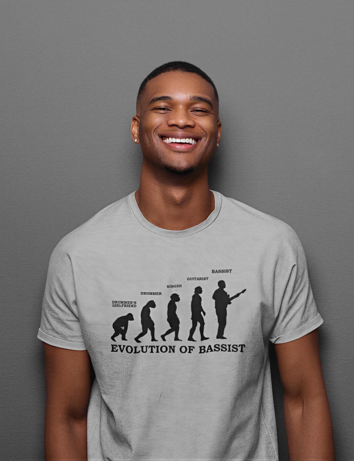 Comfort Colors® Evolution of Bassist T-Shirt, Bass Guitar Funny Musician Tee, Gift for Music Player