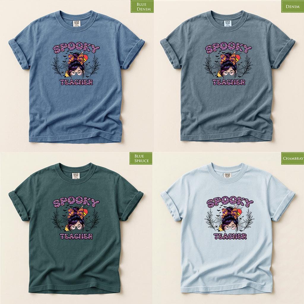 Comfort Colors® Spooky Teacher Shirt, Halloween Teacher Tee, Cute Ghost Season Fall Educator Top