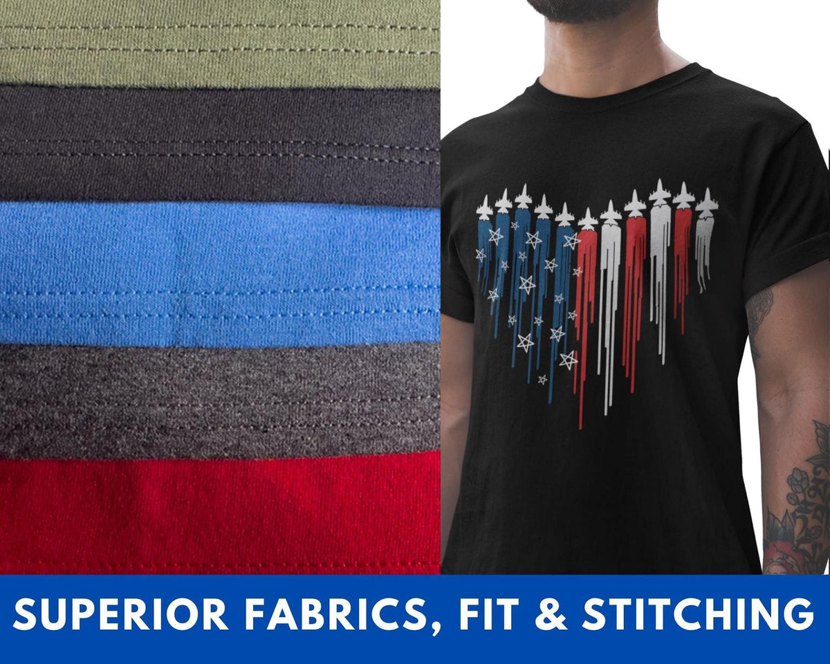 Comfort Colors® Patriotic Fighter Jet Shirt, Air Force Flyover Graphic Tee, 4th of July Celebration Top