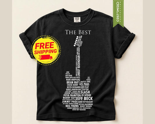 Guitar Player Shirt, Comfort Colors® Rock Legends Graphic Tee, Gift for Guitarist