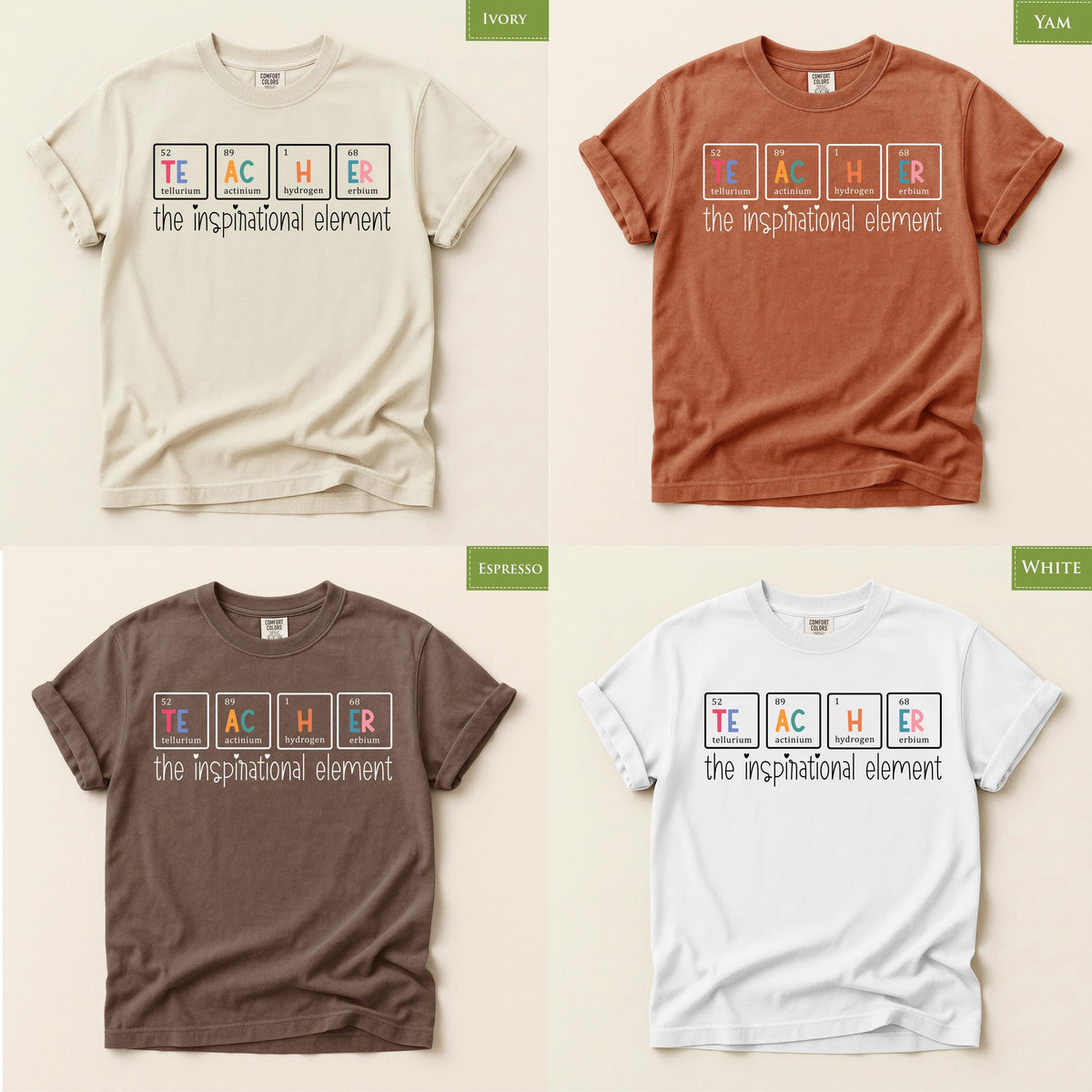 Comfort Colors® Inspirational Teacher Shirt, Periodic Table Science Chemistry Classroom Graphic Tee