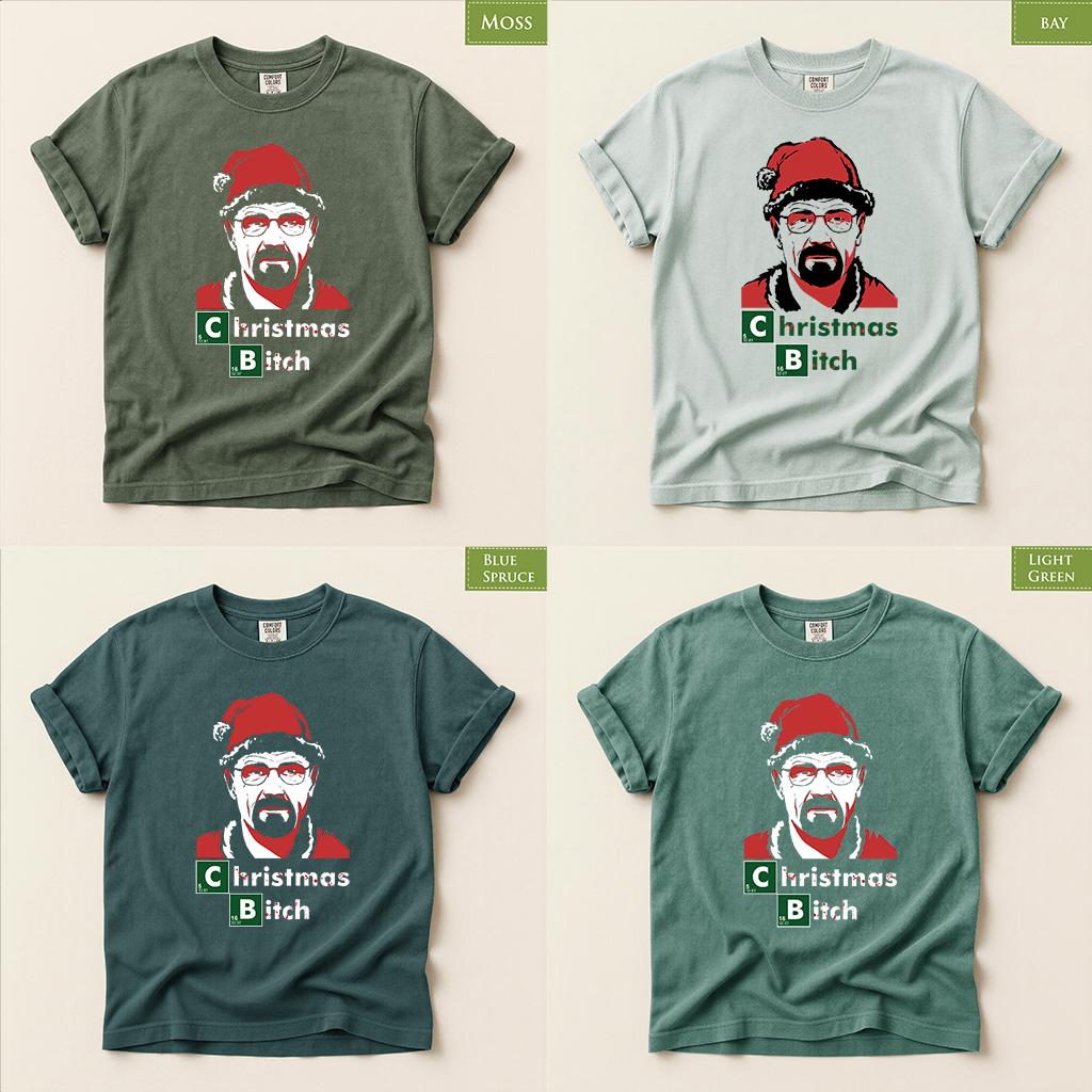 Comfort Colors® Christmas Bitch Shirt, Funny Santa Holiday Tee, Chemistry Christmas Graphic, Retro Festive Gift