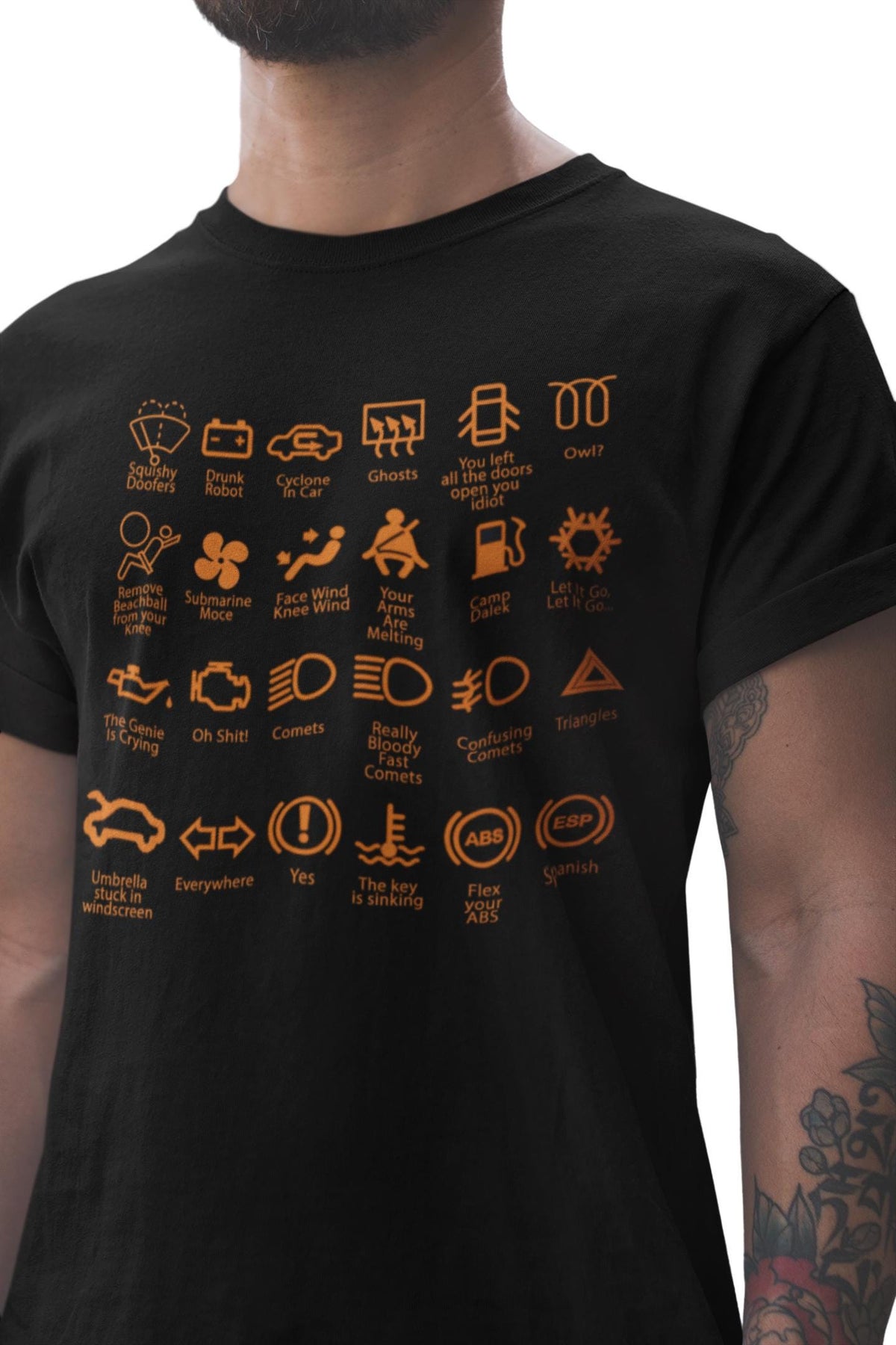 Funny Dashboard Warning Lights Shirt | Car Mechanic Humor, Parody Graphic Tee,  Automotive Gift