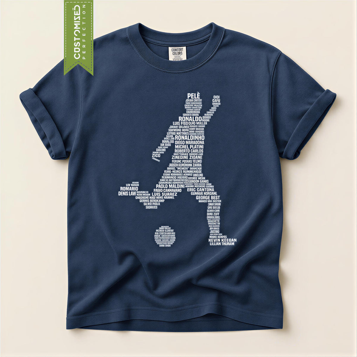 Comfort Colors® Soccer T-shirt, Football Player Legends Tribute Tee