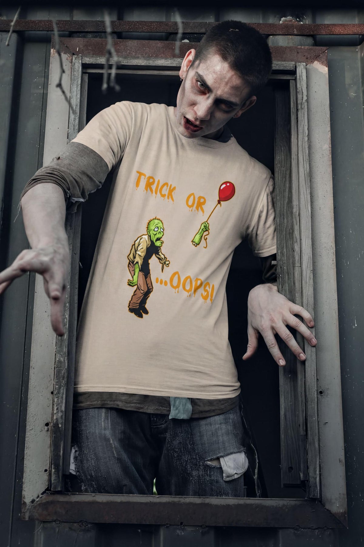 Funny Trick Or Treat Halloween T-Shirt, Comfort Colors® Scary Zombie Tee, Spooky Season Top, Fun Fall Autumn Tshirt