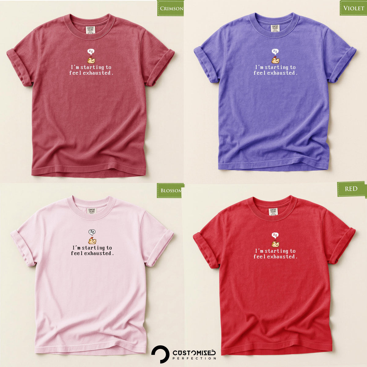 Stardew Valley Chicken Comfort Colors® Shirt, Feeling Exhausted Gamer Tee