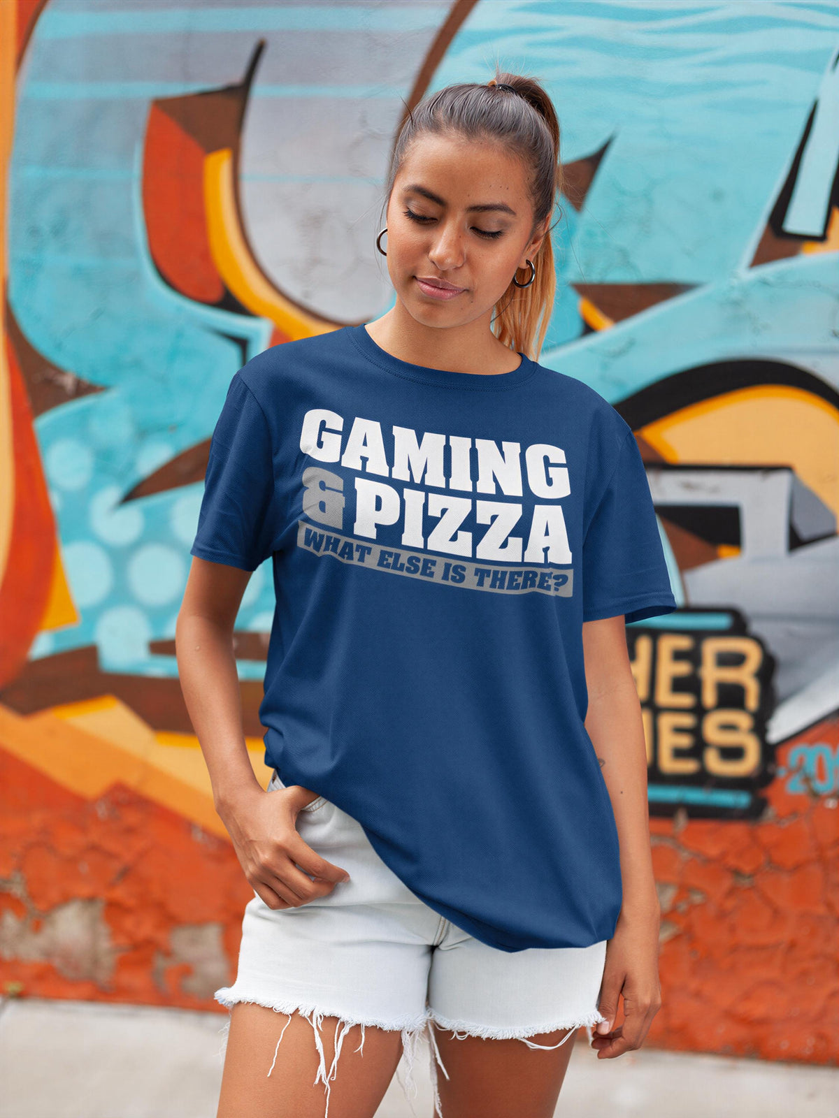 Comfort Colors® Funny Gamer T-shirt, Gaming and Pizza Tee, Gift for Gamers