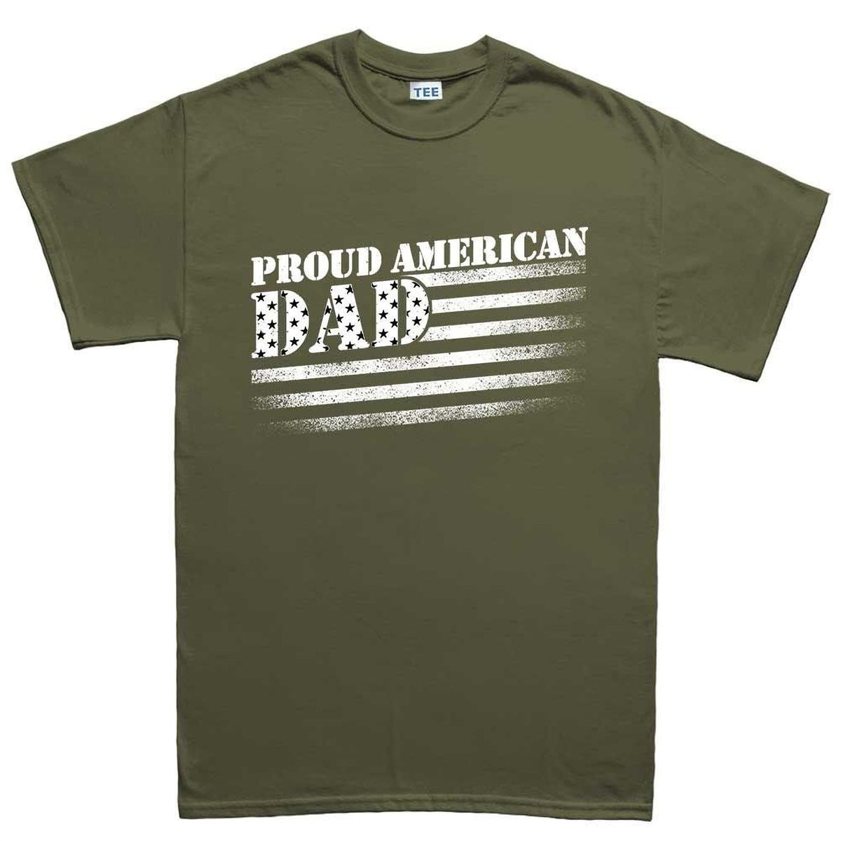 Proud American Dad T-Shirt, Patriotic Flag Graphic Tee