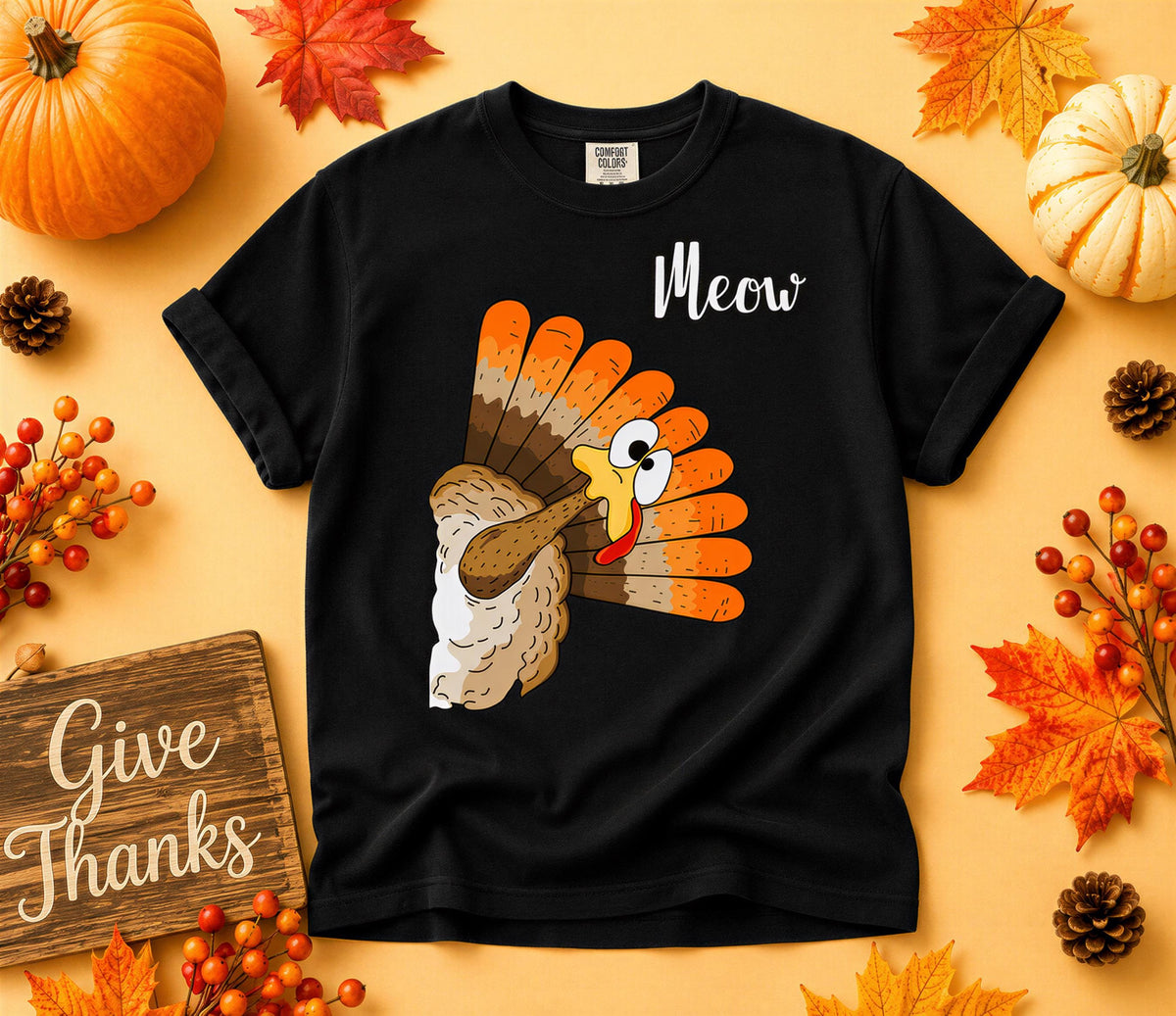 Comfort Colors® Funny Turkey Shirt, Thanksgiving Gobbler Tee, Cute Fall Bird Graphic, Holiday Gift