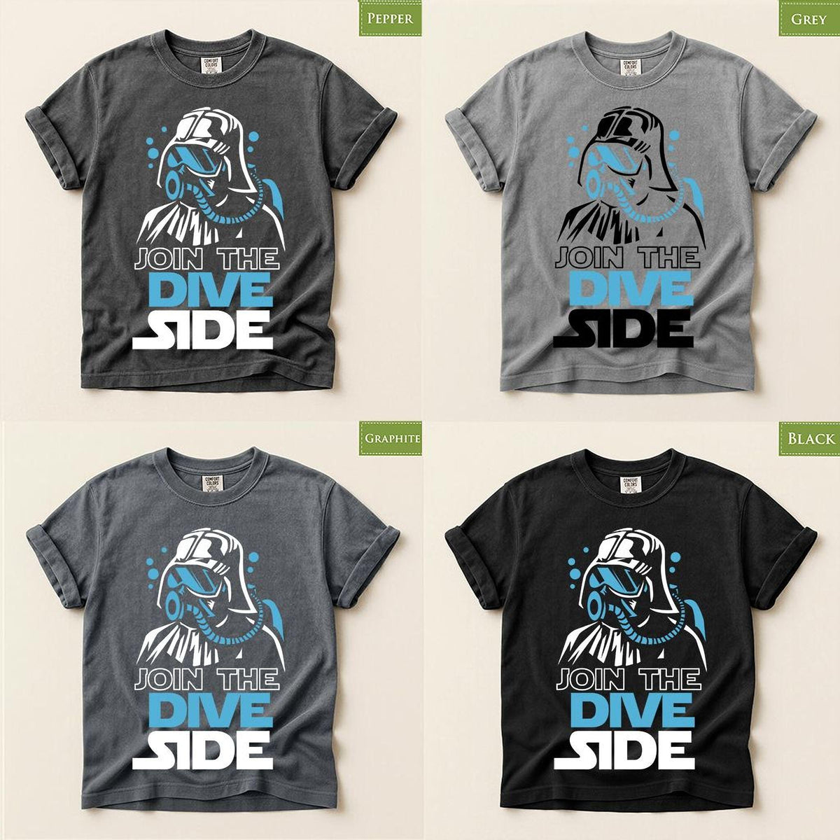 Comfort Colors® Scuba Diving T-Shirt, Join the Dive Dark Side Tee, Diver Gift