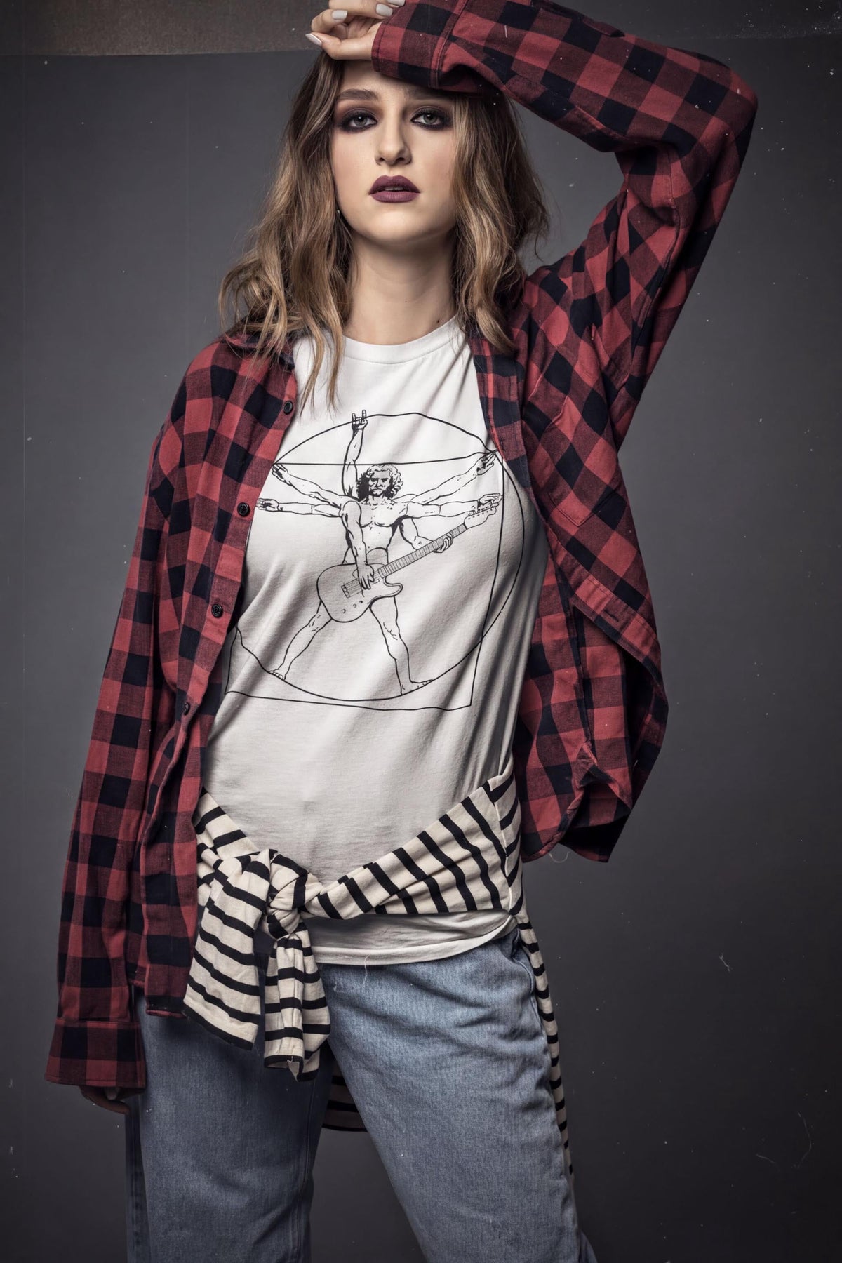 Comfort Colors® Vitruvian Guitarist Shirt, Guitar Player Da Vinci Style Tee