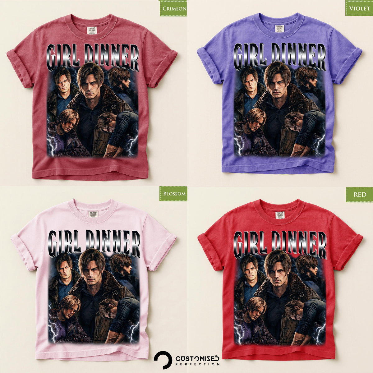 Girl Dinner Leon Kennedy Comfort Colors® T-Shirt, Requiem RE9 Gamer Gift, Resident Evil Tee