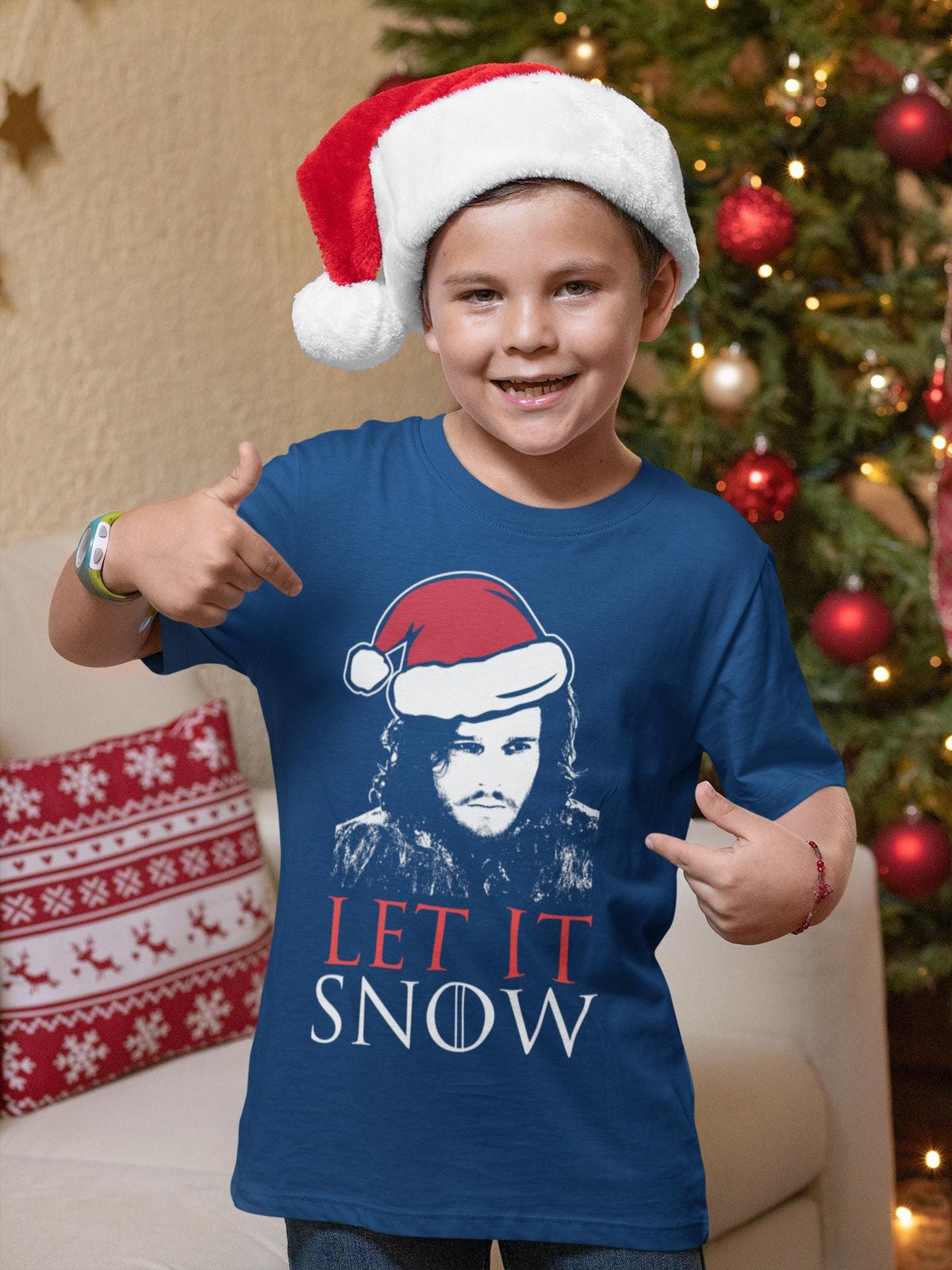 Comfort Colors® Let It Snow Shirt, Winter Fantasy Fan Tee, Santa Hat Holiday Shirt, Snowy Season Gift, Christmas Fandom Apparel