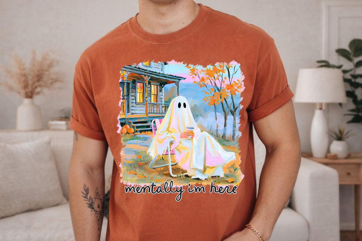 Comfort Colors® Ghost Halloween Graphic Tee, Spooky Pumpkin Shirt, Fall Autumn Apparel Gift