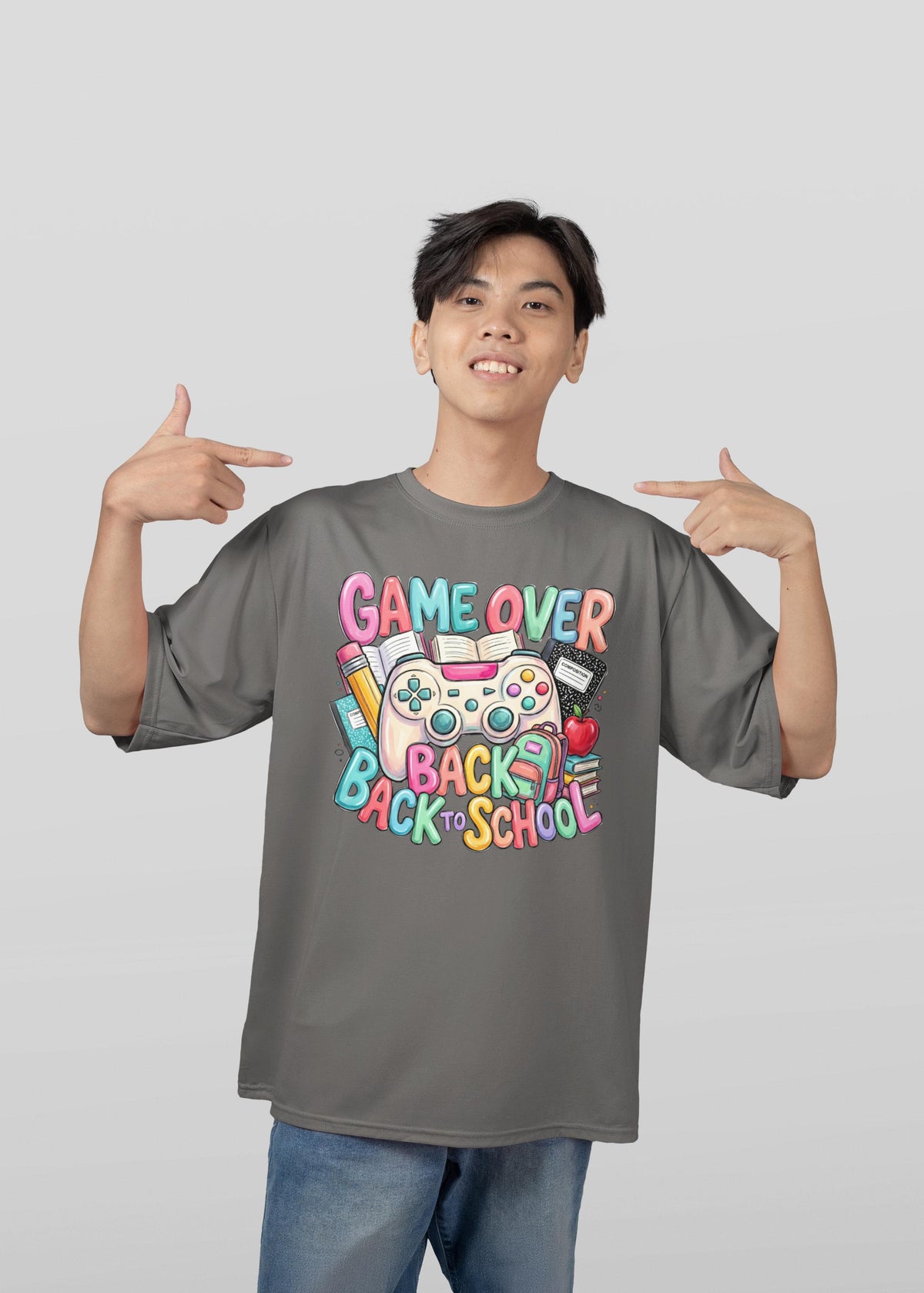 Game Over Back to School Gamer Shirt, Student Teacher First Day Tee, Gaming Graphic Gift