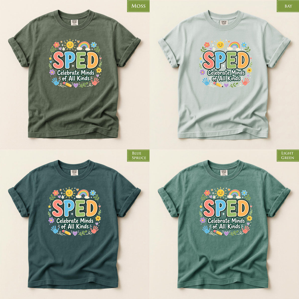 Comfort Colors® SPED Teacher Shirt, Celebrate Minds Tee, Special Education Appreciation Gift