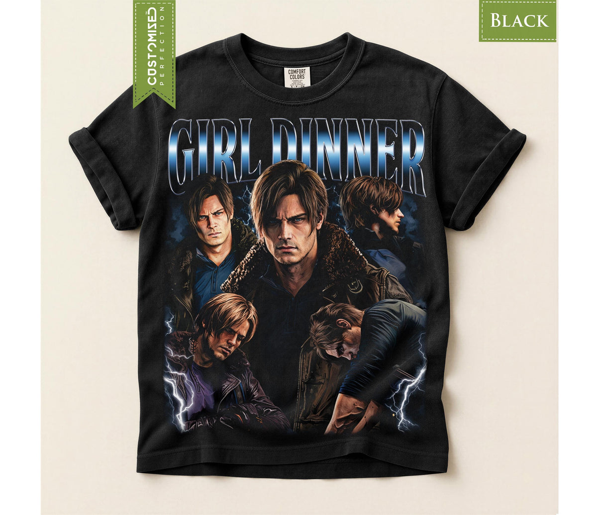Girl Dinner Leon Kennedy Comfort Colors® Shirt, Resident Evil Tee, Requiem RE9 Fan Gift