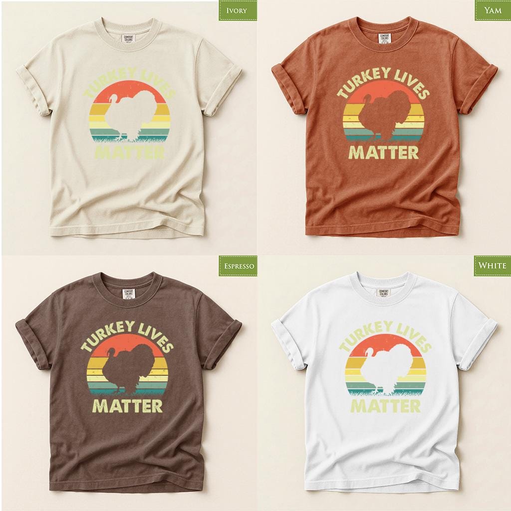 Comfort Colors® Turkey Lives Matter Shirt, Funny Thanksgiving Tee, Turkey Lover Fall Graphic