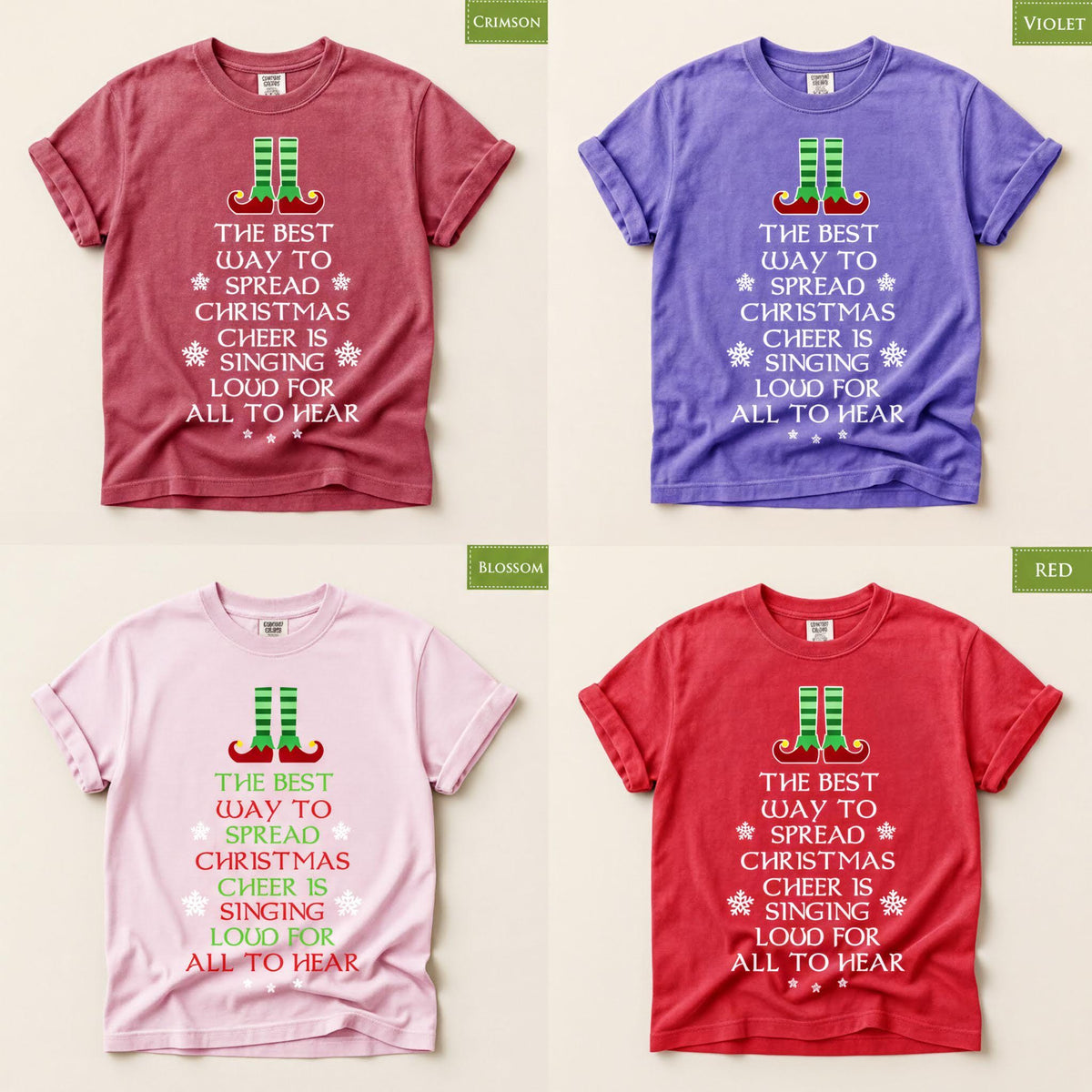 Comfort Colors® Christmas Cheer Shirt, Funny Elf-Inspired Holiday Tee, Singing Christmas Graphic, Festive Gift
