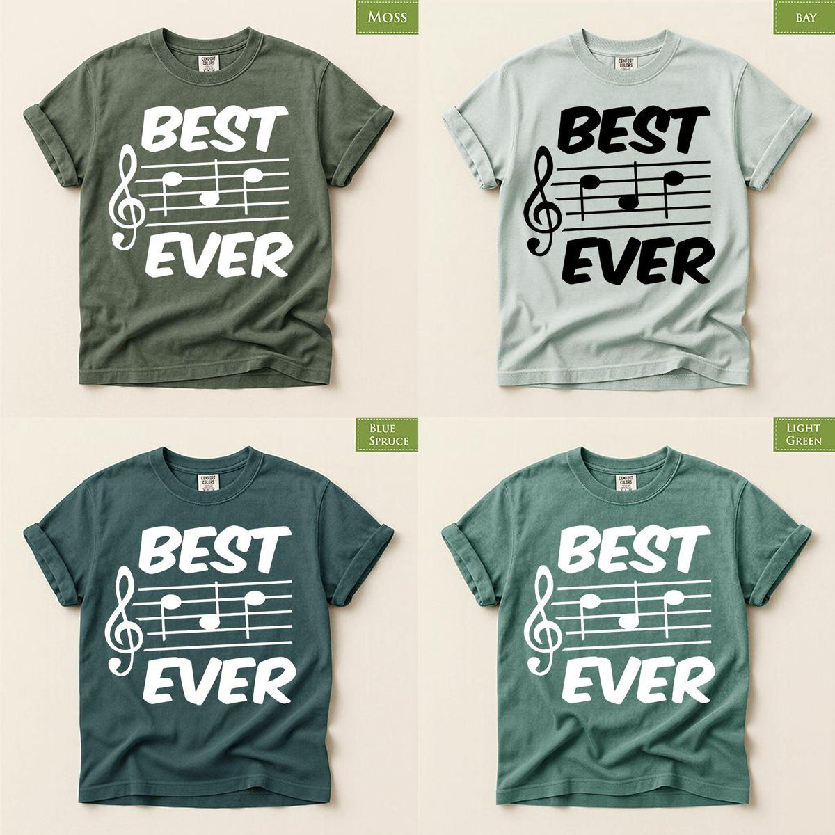Mens Best Dad Ever Music Shirt, Comfort Colors® Musician Father Gift, Funny Papa Tee