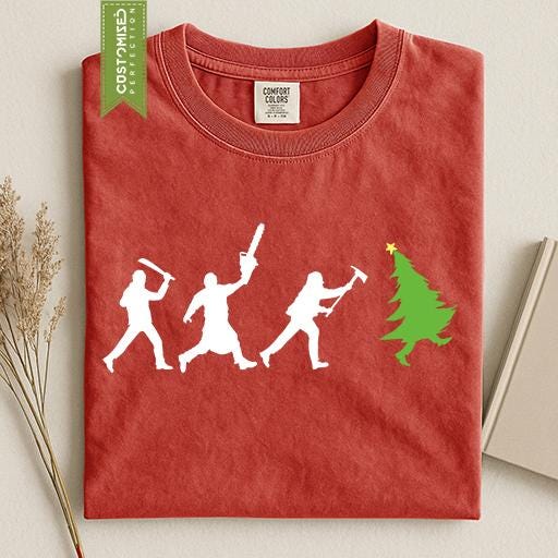 Comfort Colors® Christmas Tree Warrior Shirt, Funny Holiday Tee, Christmas Tree Graphic, Festive Winter Gift