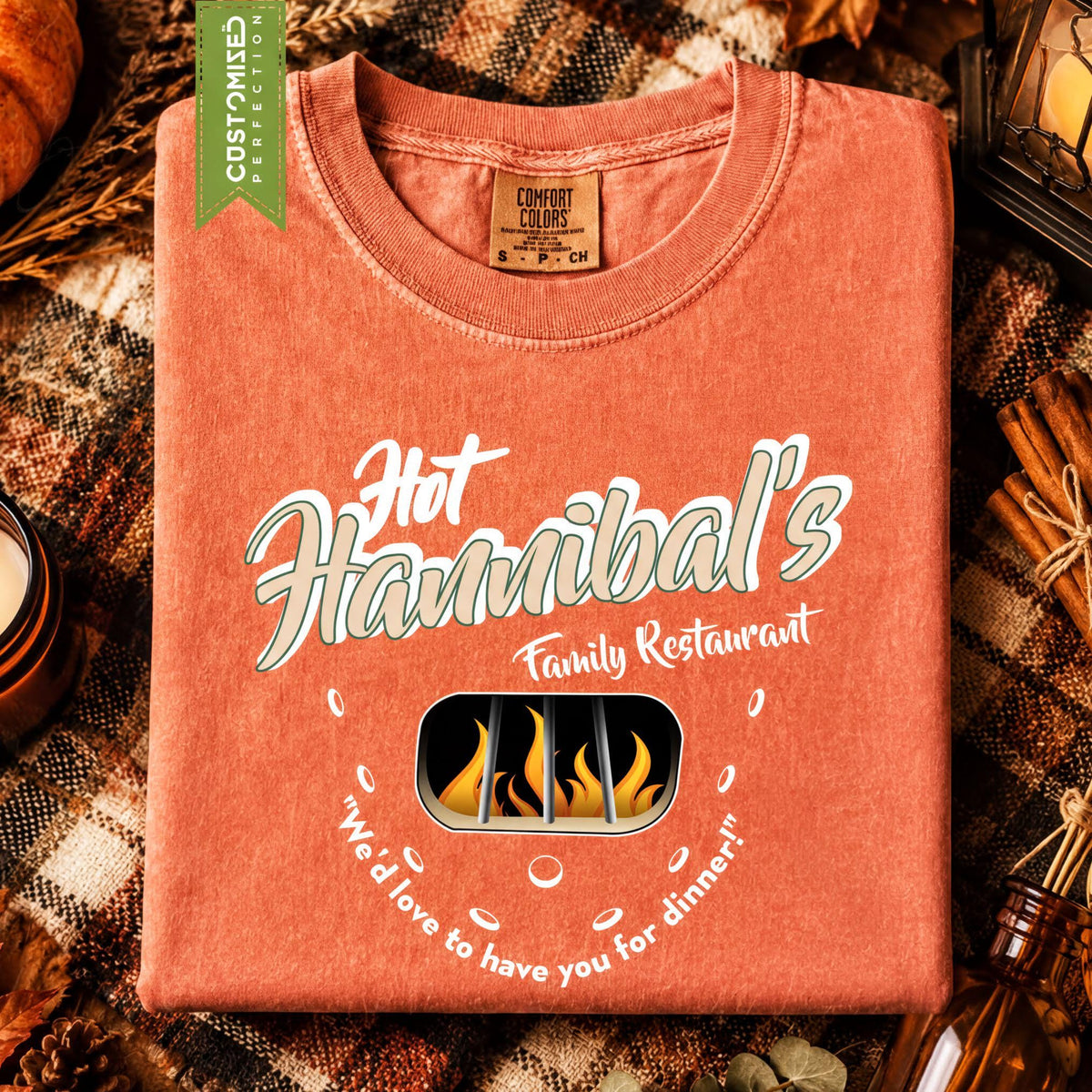 Comfort Colors® Hannibals Restaurant, Halloween Costume Top, Trick Or Treat Party T-Shirt