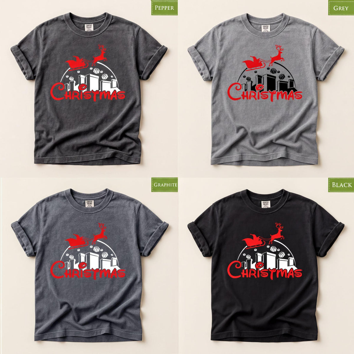 Comfort Colors® Christmas in the City Shirt, Santa Sleigh Holiday Tee, Retro Christmas Graphic, Festive Winter Gift