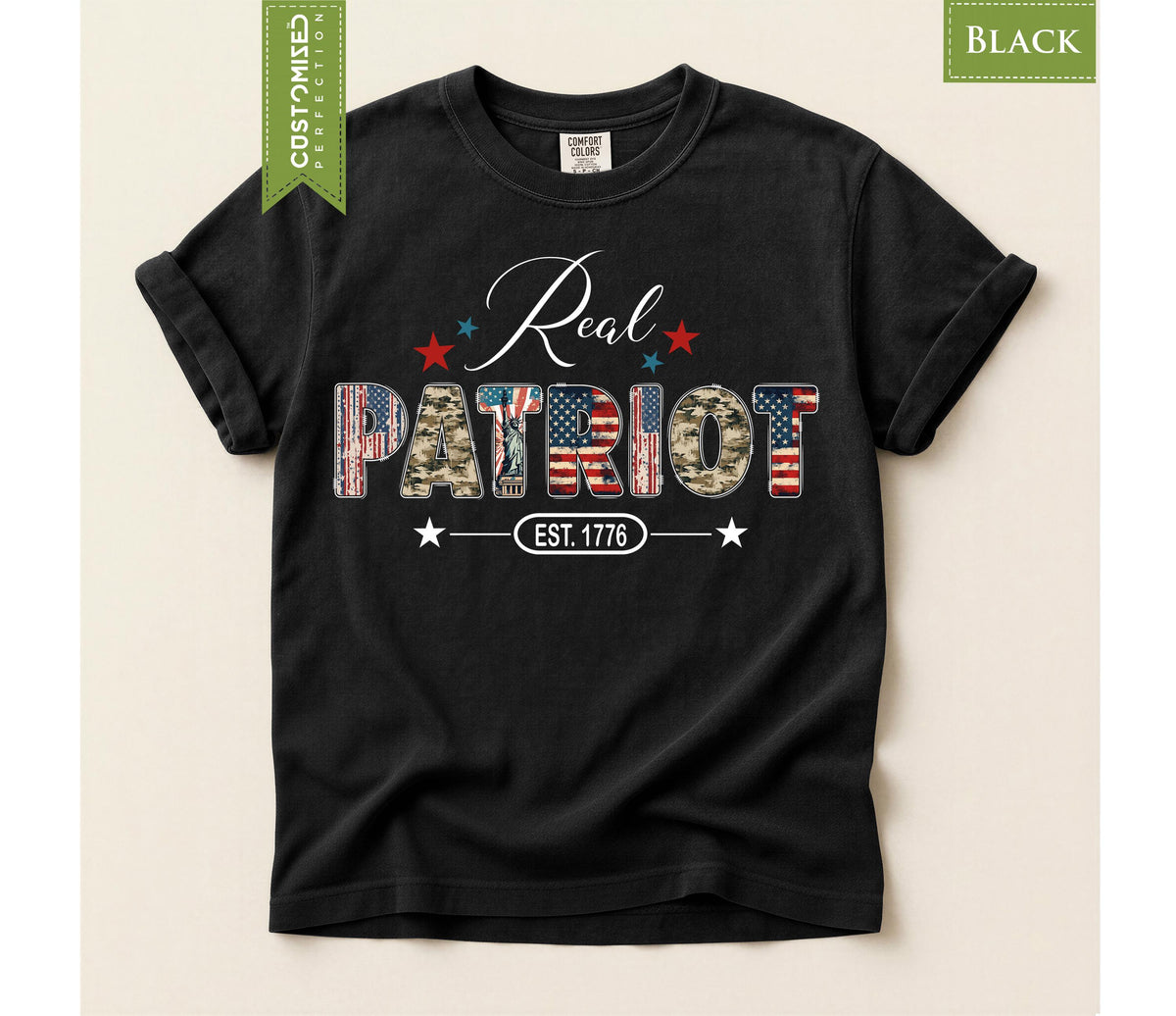 Real Patriot Tee, Comfort Colors® USA 250th Anniversary Shirt, American Pride