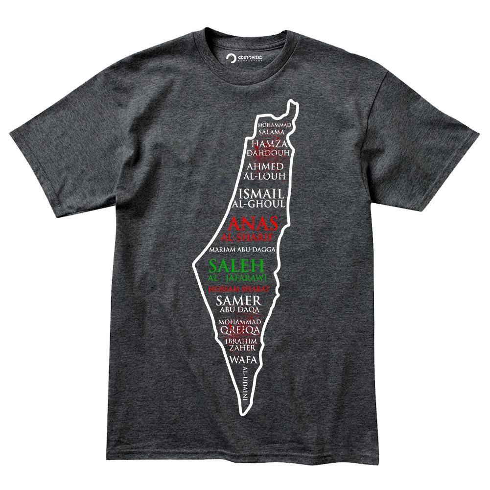 Palestine Flag Shirt, Gaza Journalists Tribute Tee, Human Rights Activist Apparel