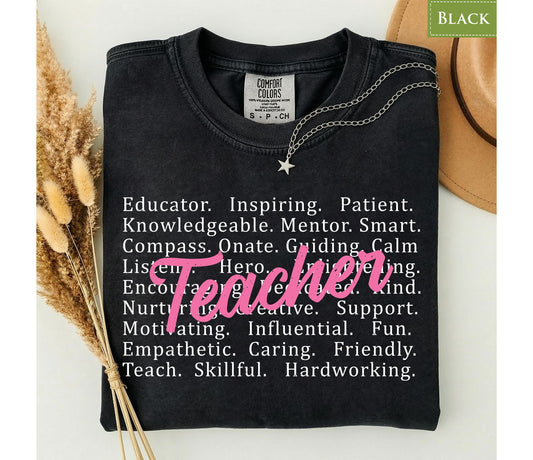 Comfort Colors® Teacher Appreciation Shirt, Inspirational Educator Classroom Gift Graphic Tee, Back To School Top