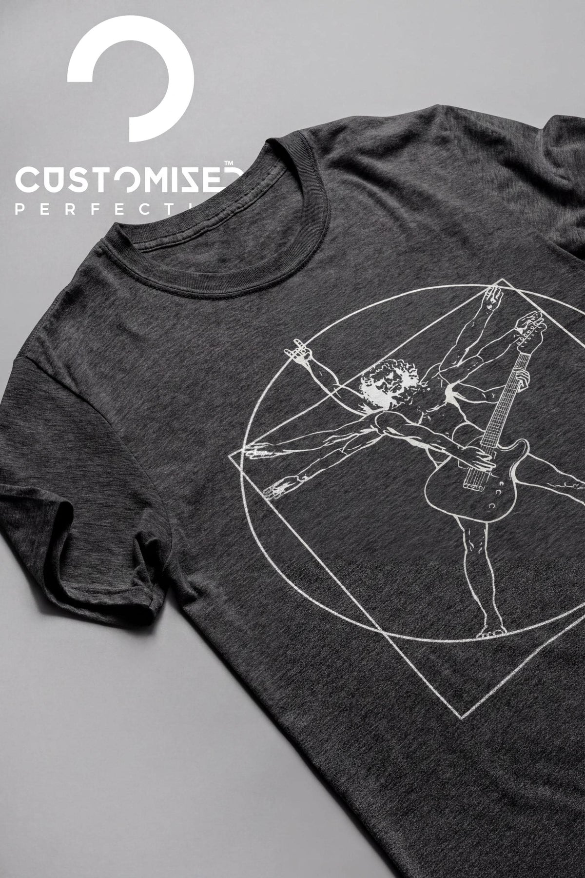 Comfort Colors® Vitruvian Guitarist Shirt, Guitar Player Da Vinci Style Tee