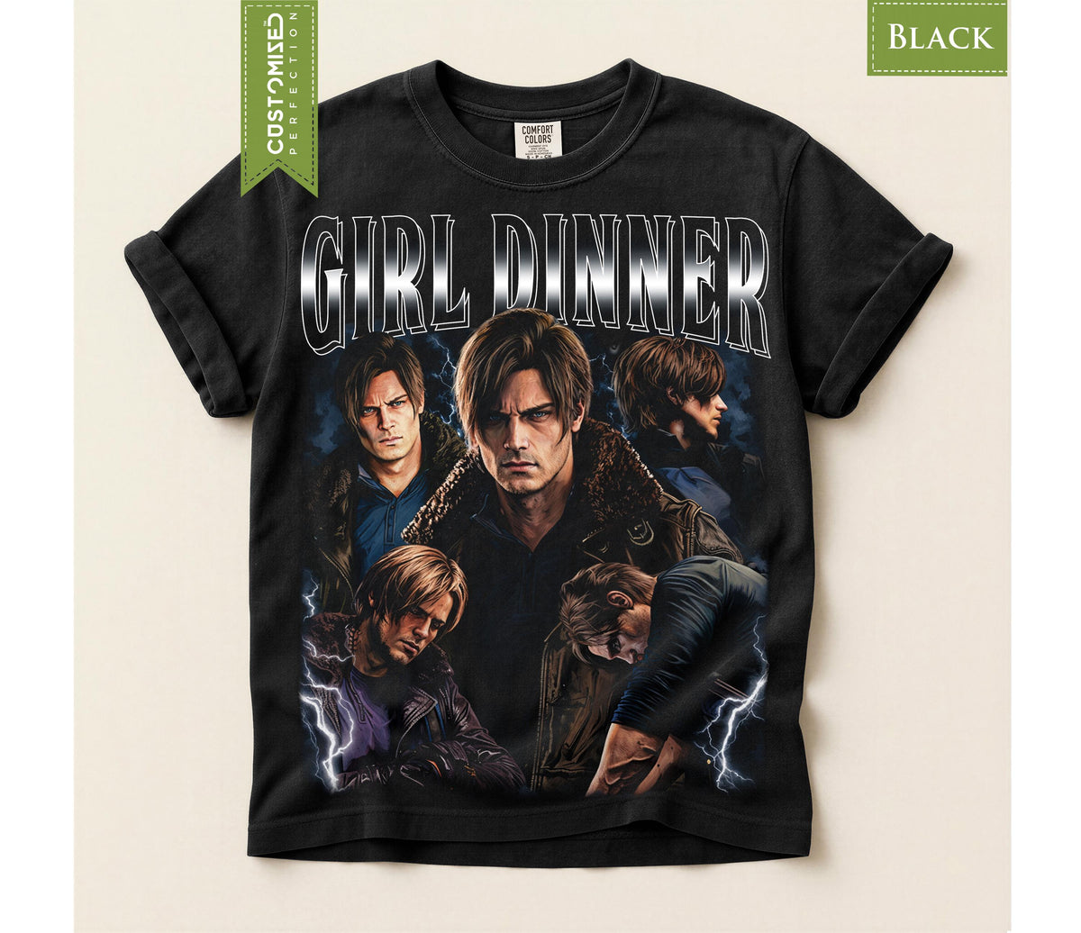 Girl Dinner Shirt, Resident Evil Tee, Leon Kennedy Comfort Colors® Top