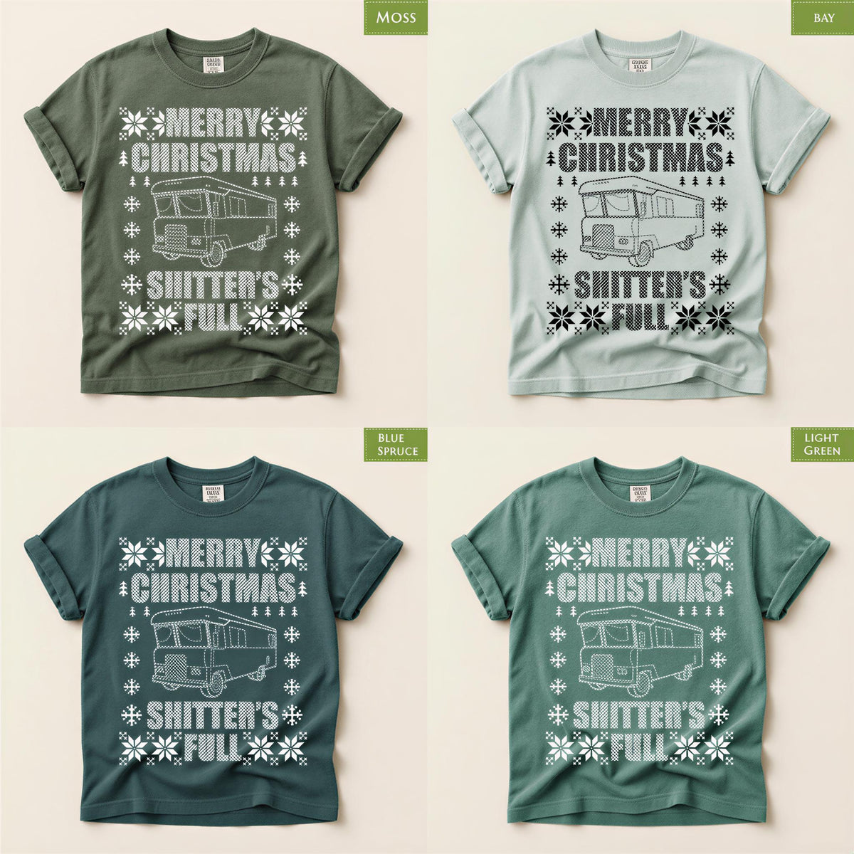 Comfort Colors® Merry Christmas Shirt, Funny Christmas Vacation Tee, Shitters Full RV Shirt, Holiday Road Trip Gift, Festive Winter Tee