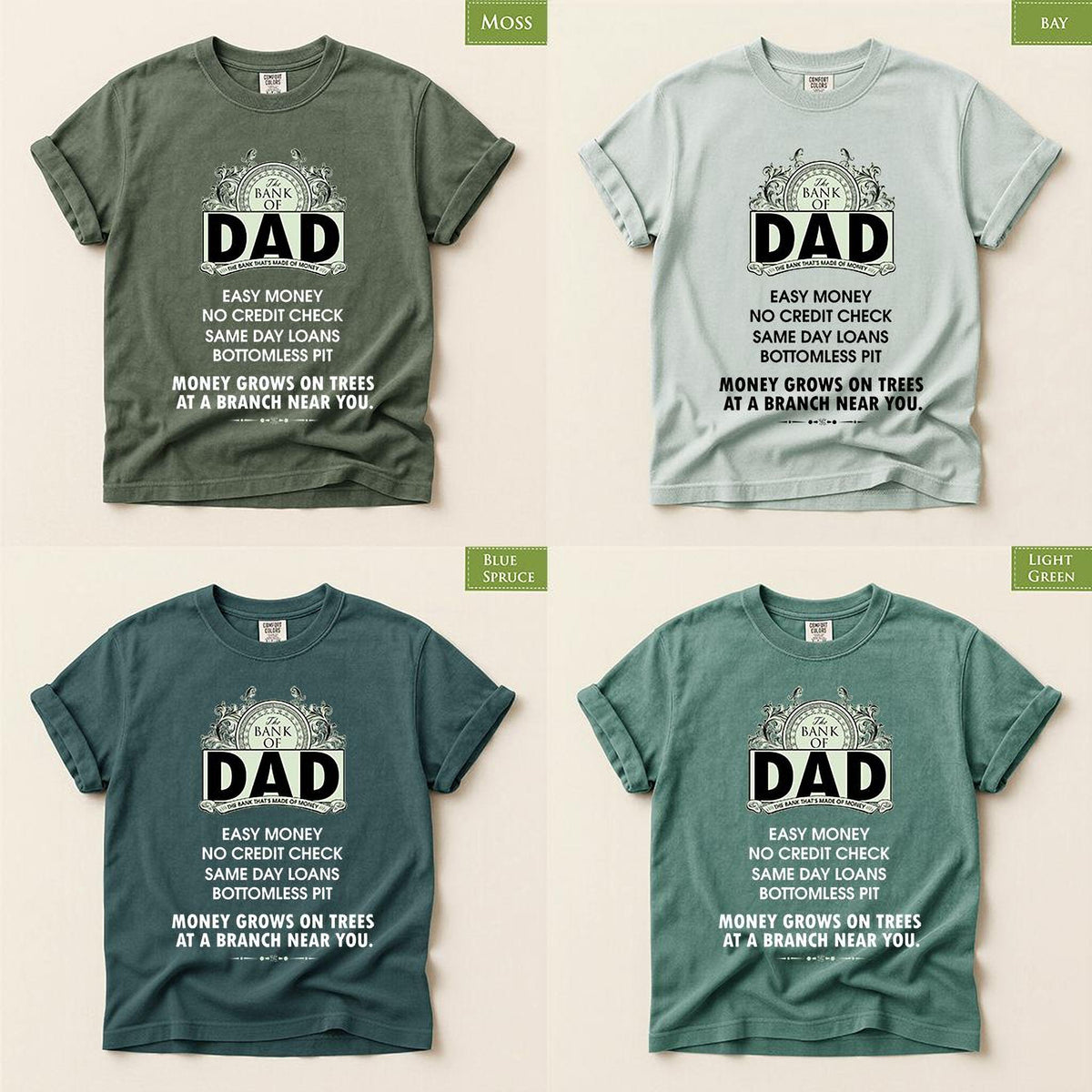 The Bank of Dad Shirt, Comfort Colors® Funny Father’s Day Tee for Papa