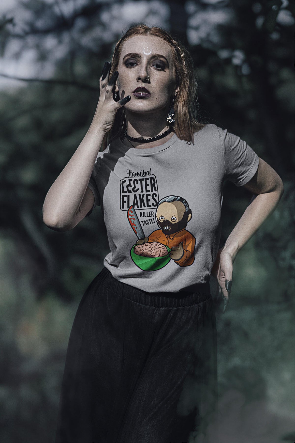 Comfort Colors® Hannibal Flakes T-Shirt, Halloween Funny Horror Parody Tee, Killer Scary Graphic Top