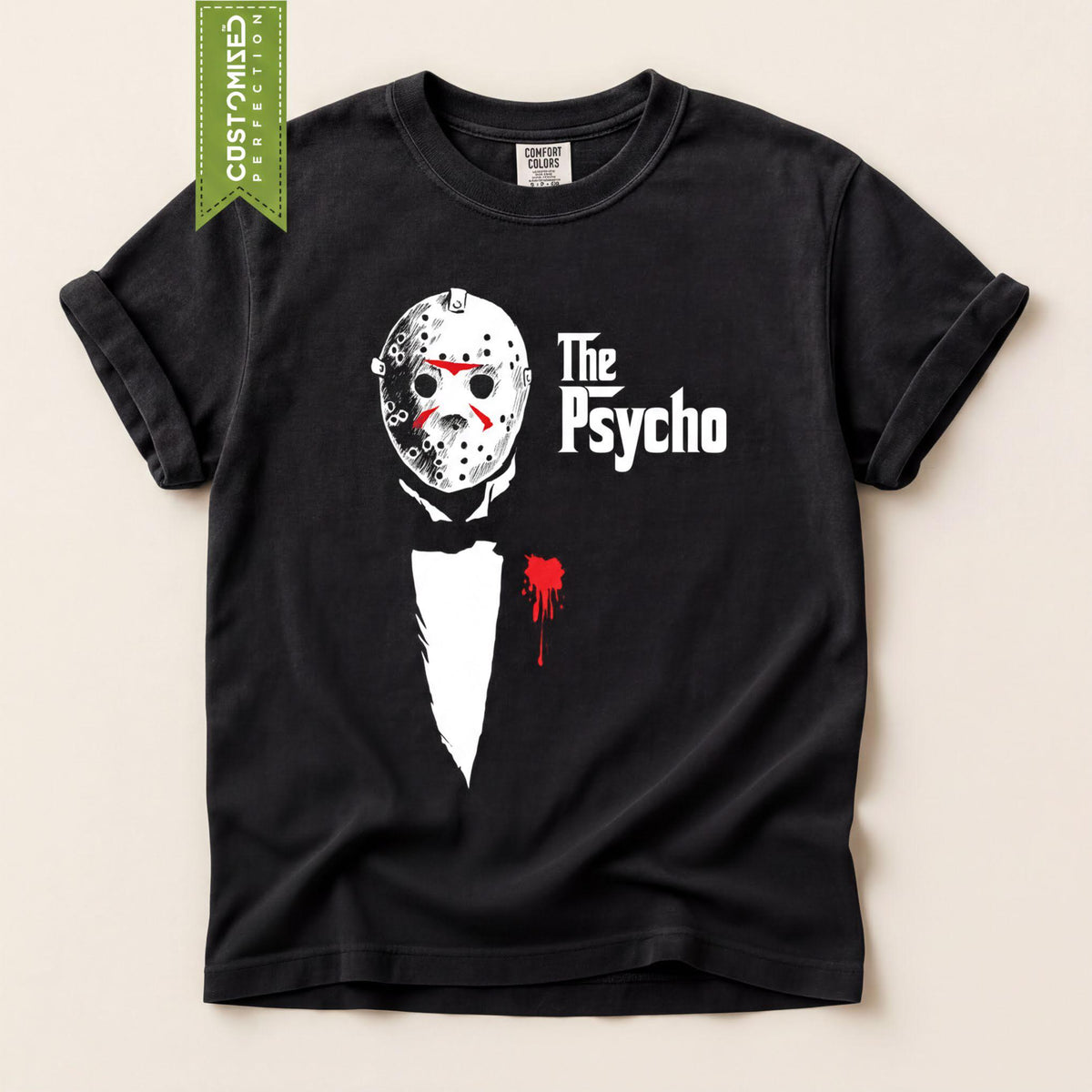 Comfort Colors® Halloween Jason Mask T-shirt, Psycho Killer Top, Trick Or Treat Costume Tee