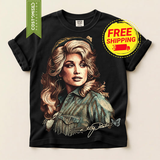 Comfort Colors® Dolly Parton Vintage Signature Graphic Shirt, Retro Country Music TShirt, Dollywood Tee, Dolly Toddler Shirt, Kids Youth Tee