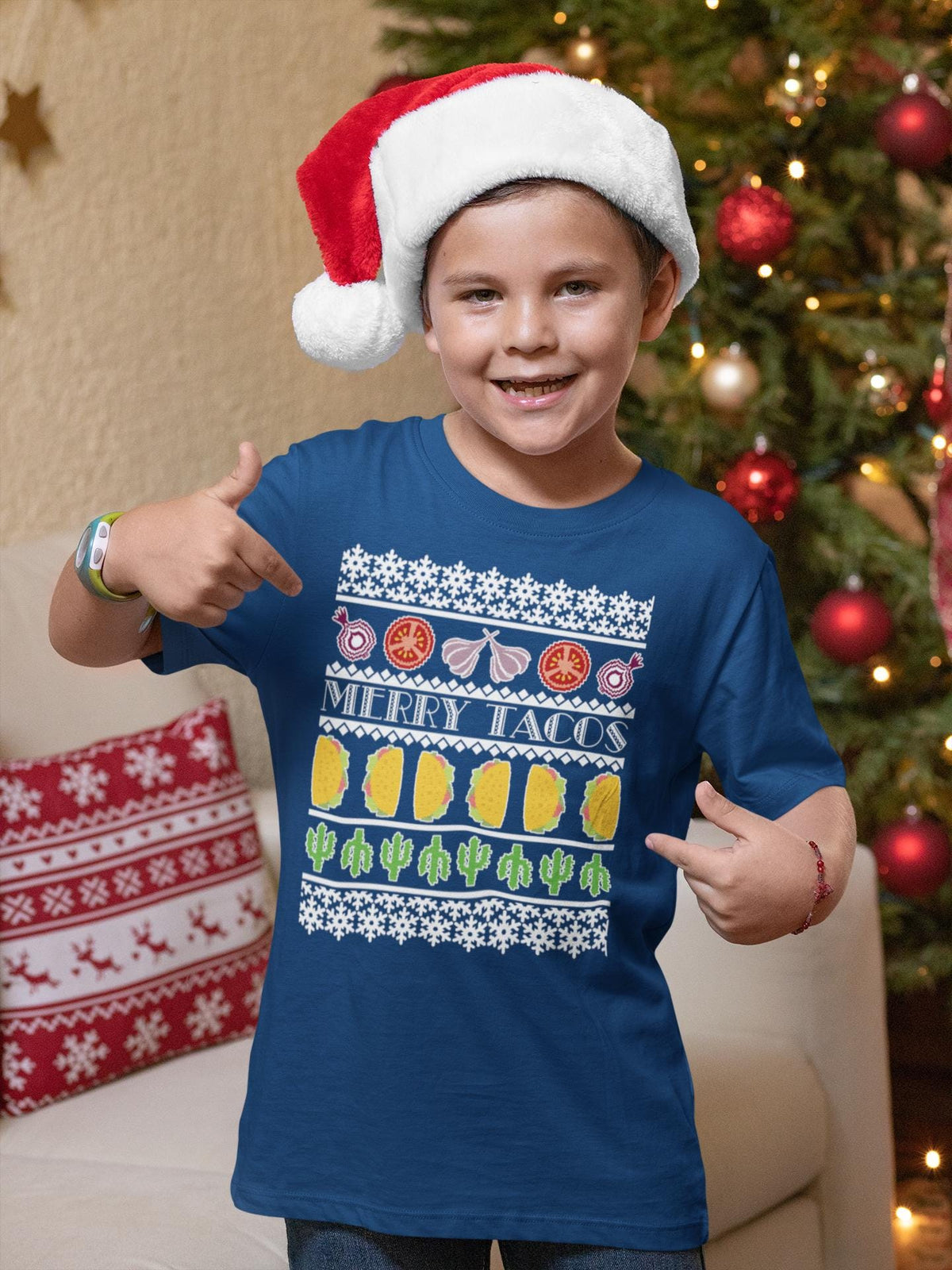 Comfort Colors® Merry Tacos Christmas Shirt, Funny Taco Holiday Tee, Mexican Christmas Gift, Festive Taco Graphic