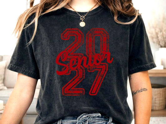 Senior 2027 Shirt | Distressed Varsity Hoodie | Class Of 2027 Grad Gift