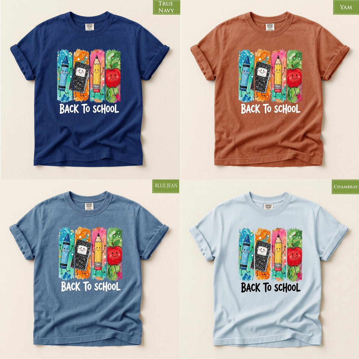 Comfort Colors® Back To School Shirt | Cute Kawaii Crayon Pencil Tee | Teacher Kids Gift