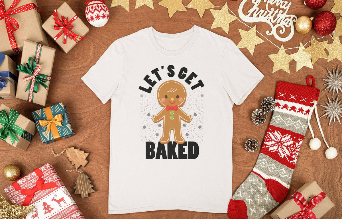 Funny Christmas Gingerbread Man Shirt, Gingerbread Family Funny Shirt, Funny Christmas Shirt, Xmas Holiday Shirt, Lets Get Baked Men's Shirt