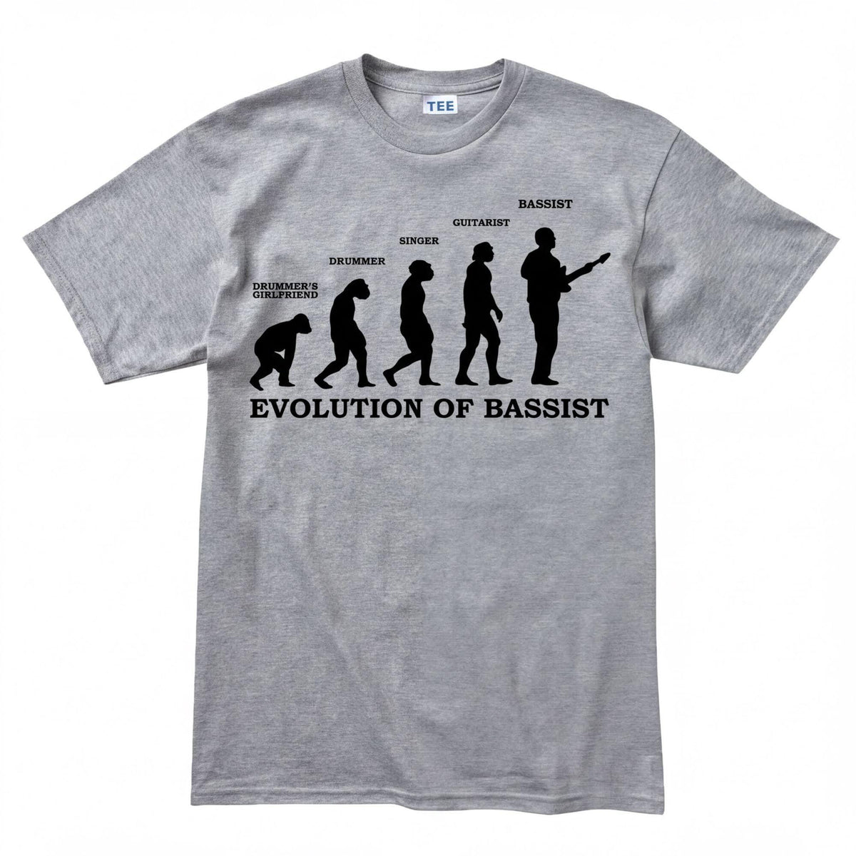 Comfort Colors® Evolution of Bassist T-Shirt, Bass Guitar Funny Musician Tee, Gift for Music Player