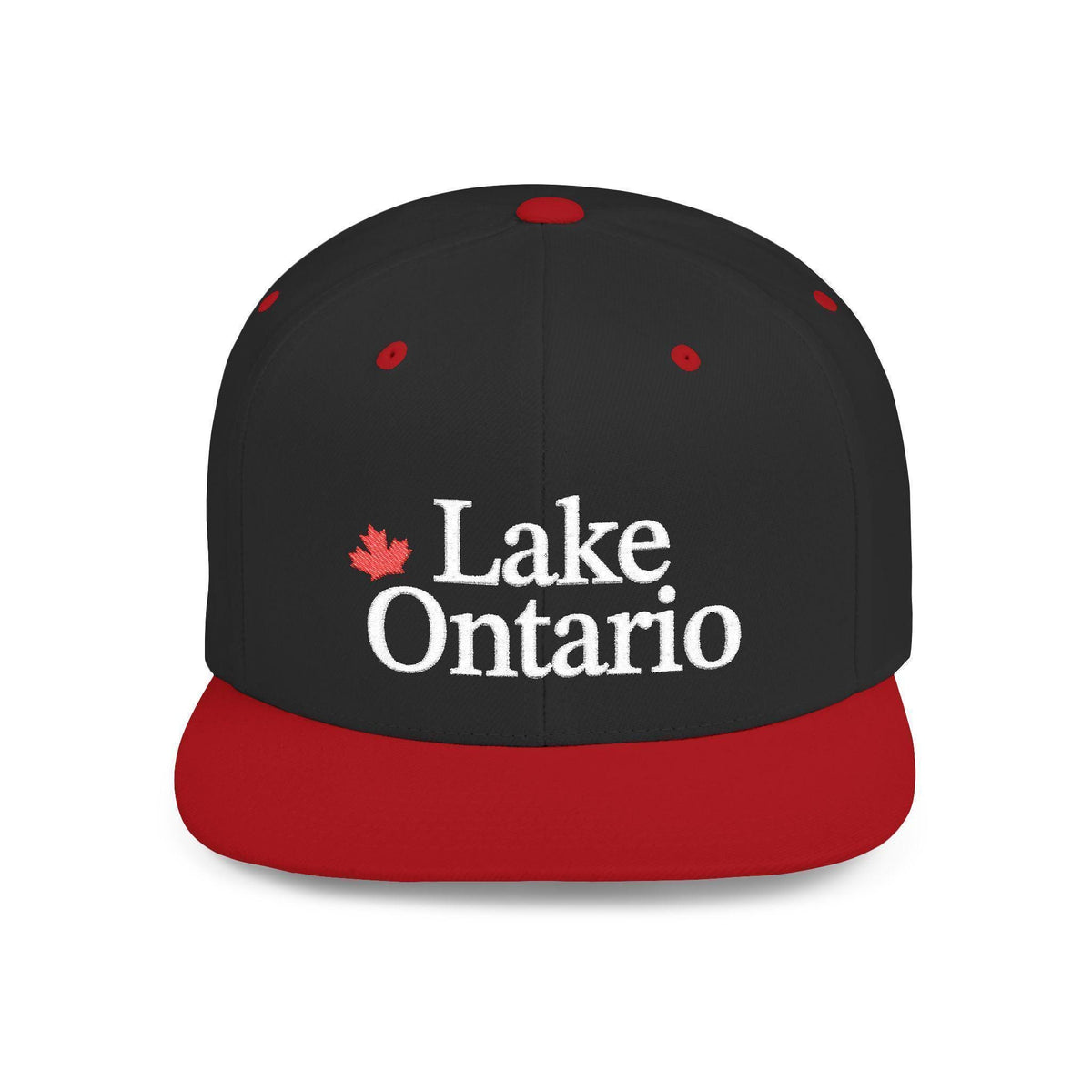 Yupoong® Lake Ontario Embroidered Snapback Hat, 6089M Snapback Hat, Canadian Pride Maple Leaf Gift Idea, Canadian Flat Bill Cap