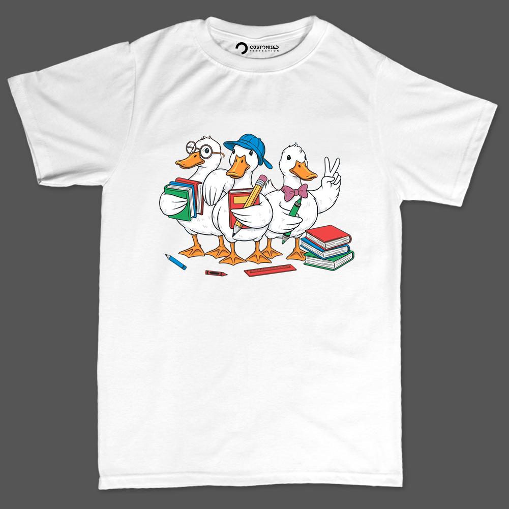 Geese Ducks Back to School T-Shirt, Cute Teacher Student Gift, First Day Classroom BTS Tee
