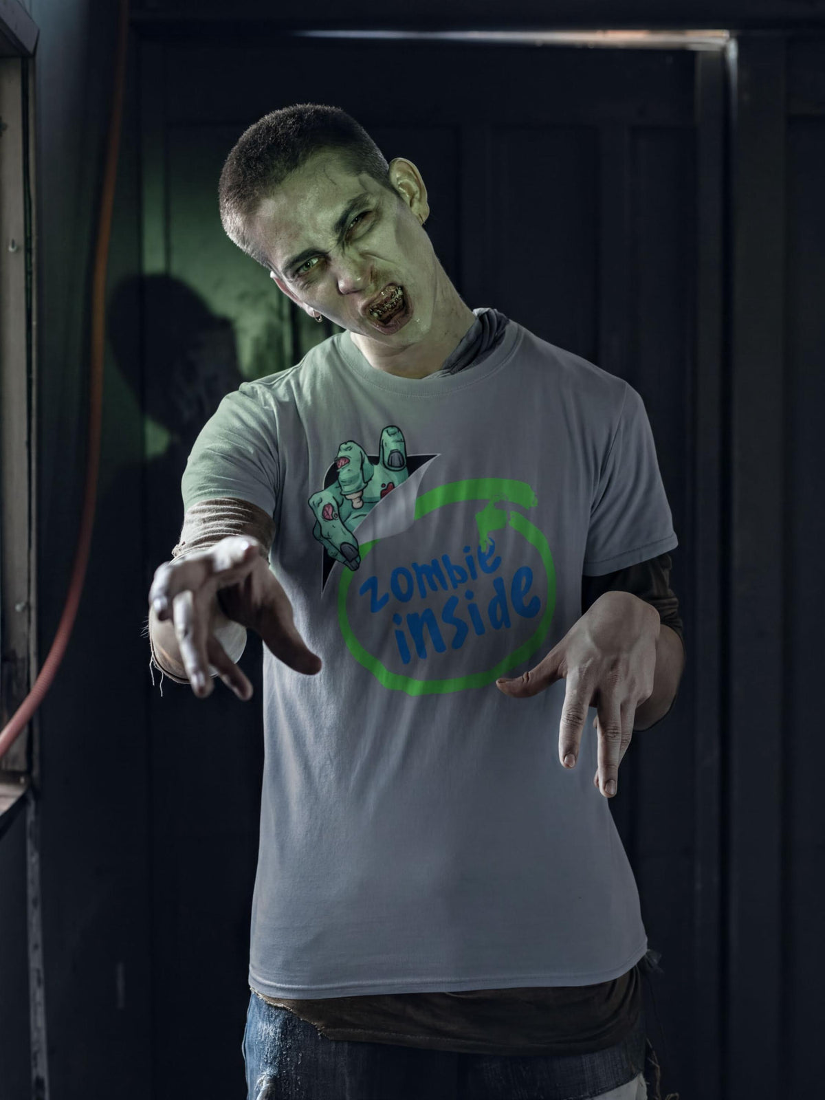 Zombie Inside Shirt, Funny Zombie Hand Halloween T-Shirt, Peel Reveal Zombie Hoodie, Cartoon Zombie Sweatshirt