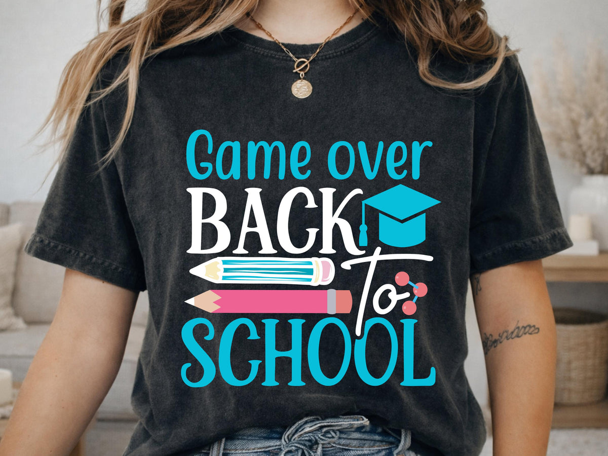 Comfort Colors® Gamer Back to School Shirt, Game Over Tee, Teacher Student First Day Graphic Top Gift