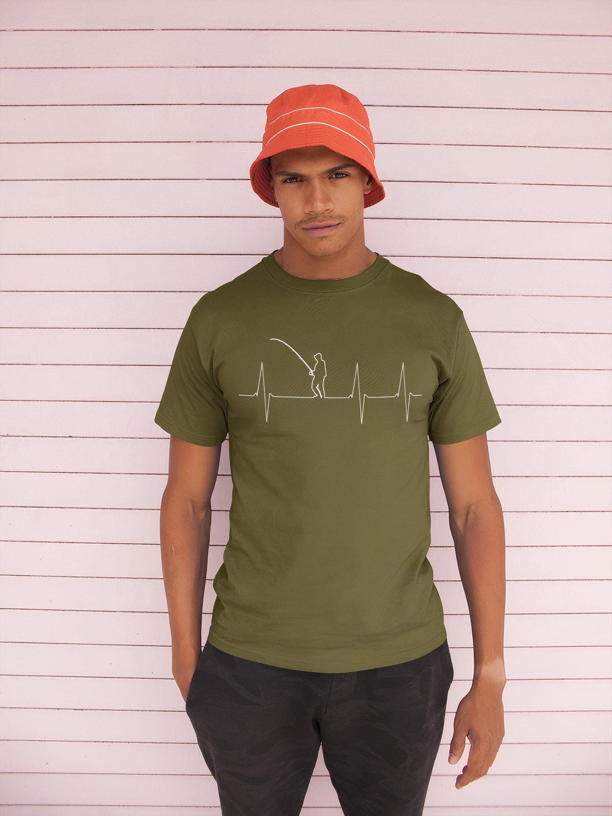Comfort Colors® Fishing Heartbeat Shirt, Fisherman Bait Carp Bass Tee, Anglers Gift