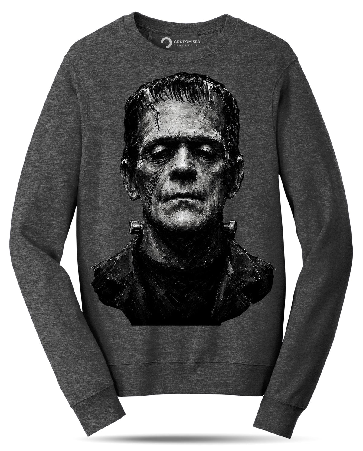 Stitched Monster Portrait Shirt, Reanimated Creature T-Shirt, Chalk Art Horror Hoodie, Classic Monster Sweatshirt, Halloween Tee Gift
