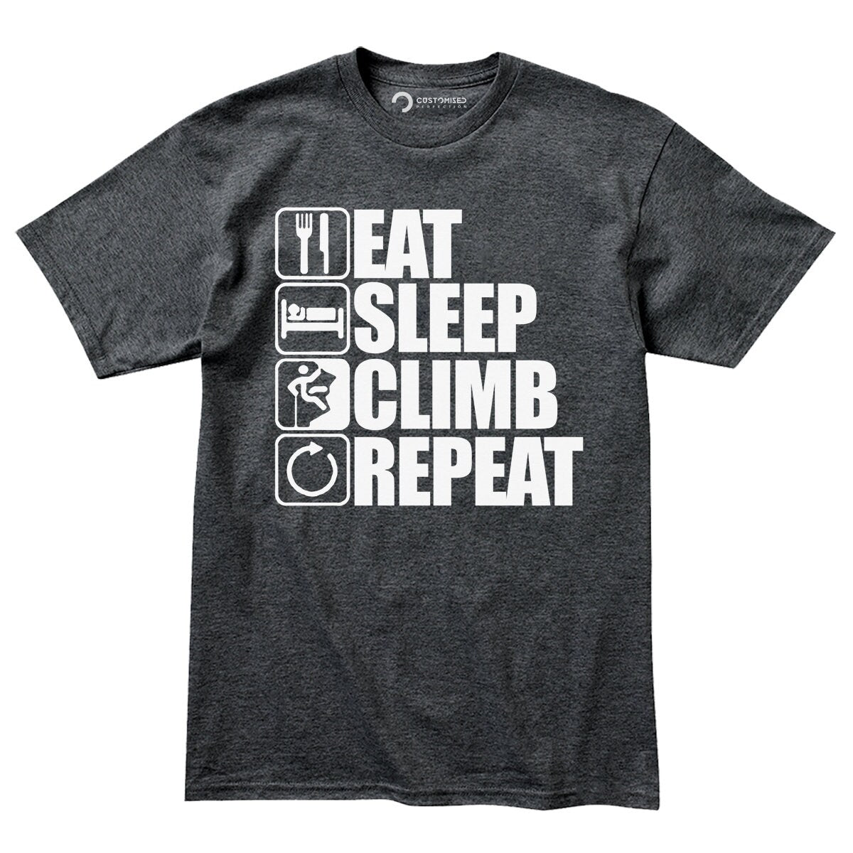 Rock Climbing Mens T-shirt, Rock Climbing Gift Shirt, Funny Shirt Adventure Gift Idea, Climber Lover Gift, Eat Sleep Climber Shirt